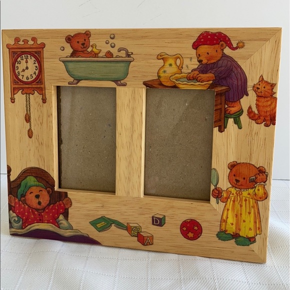Vintage Fetco Frame wood teddy bears nursery